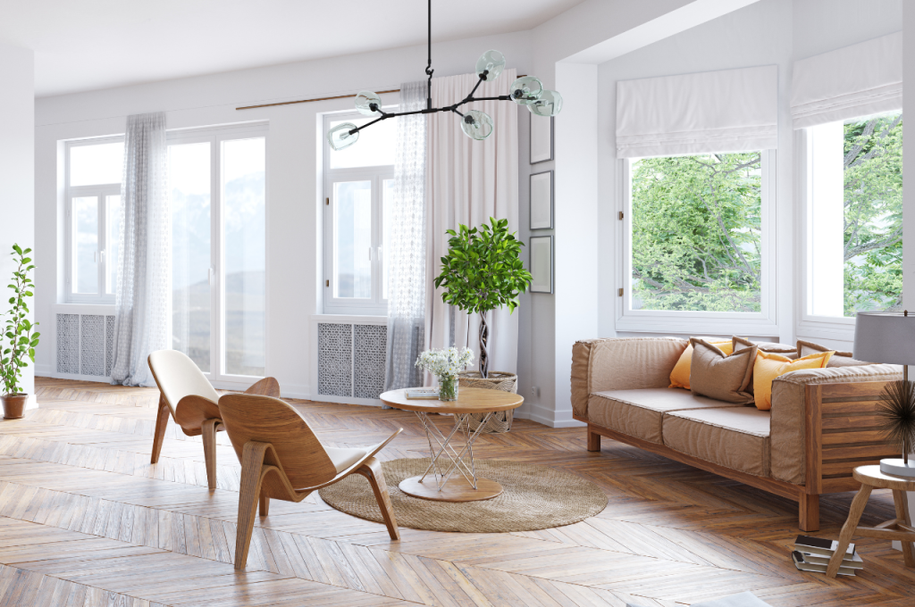 Simplistic living room furnishings