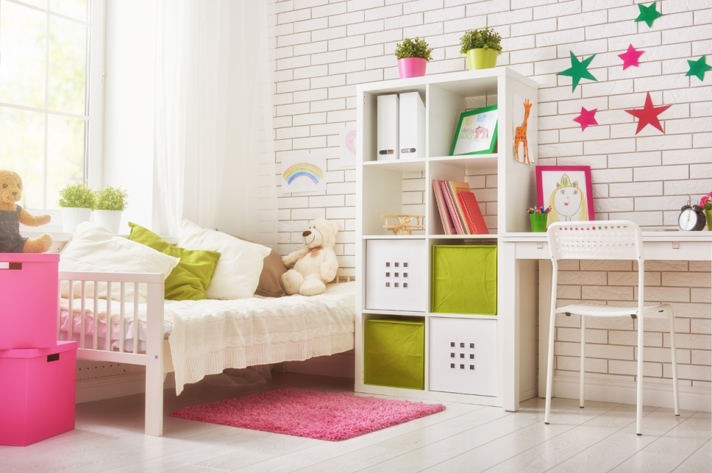 Trendy master bedroom styling