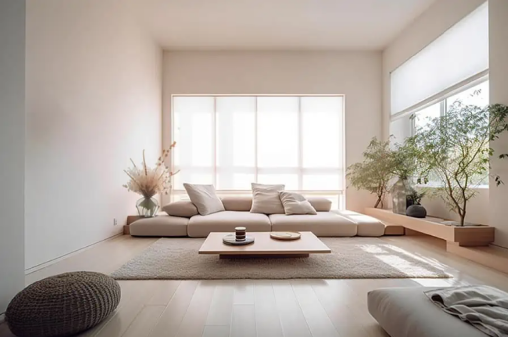 Modern living room without a sofa