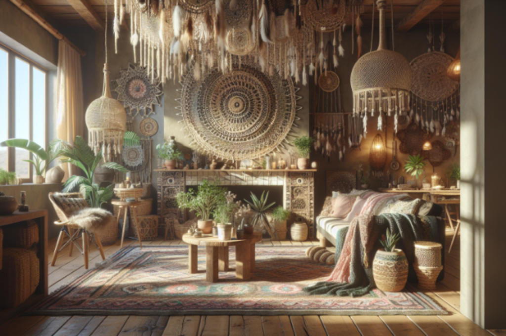 Boho chic home furnishings